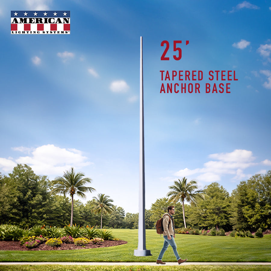 25 Foot Tapered Square Steel Anchor Base 11 Gauge