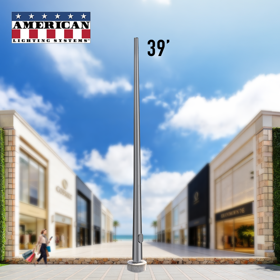 39 Foot Round Tapered Aluminum Anchor Base 8" .25 Thickness