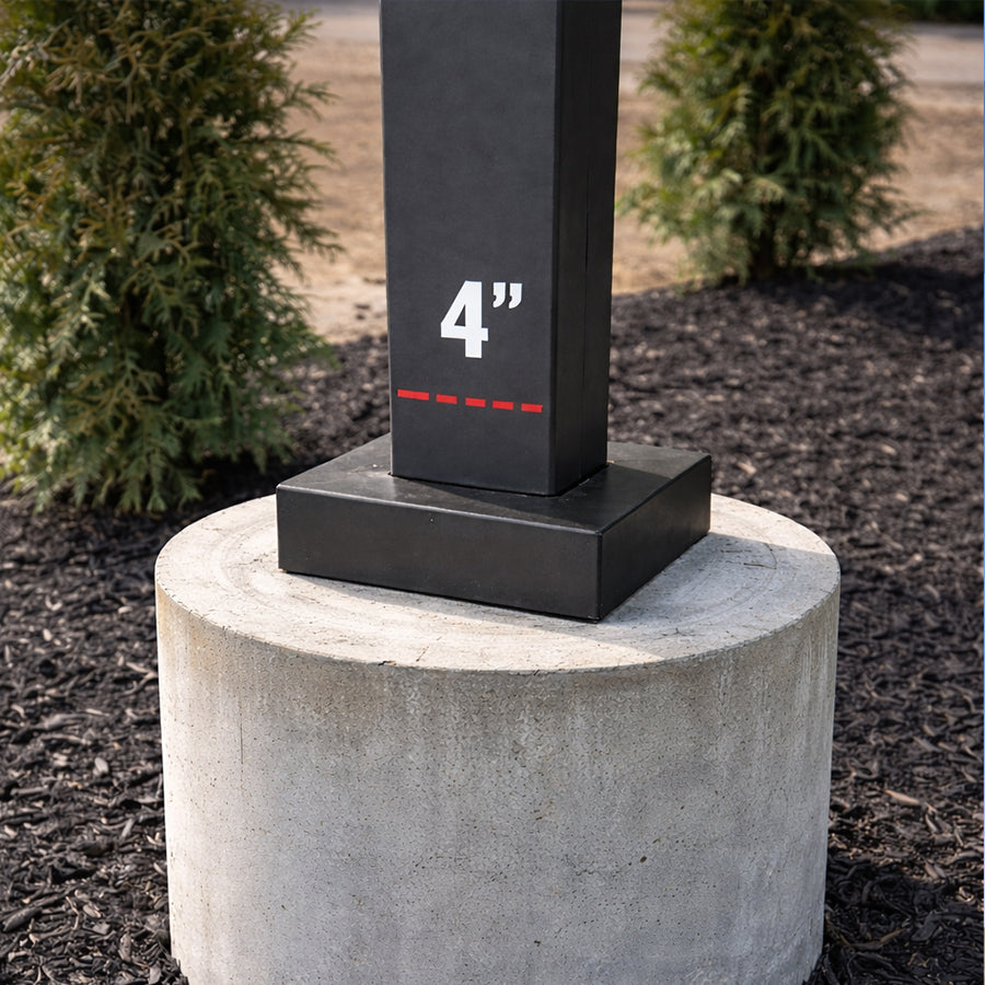 10 Foot Straight Square Steel Anchor Base 4in 11 Gauge