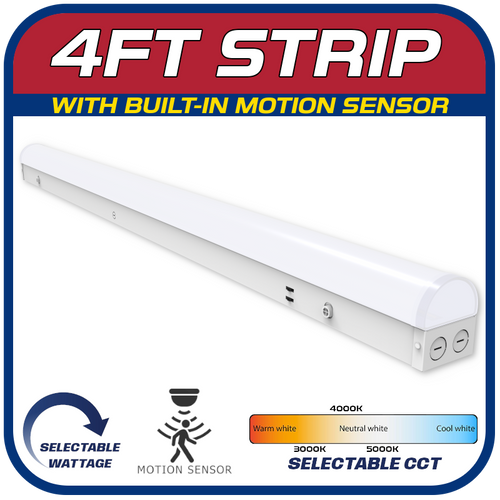 4FT POWER & COLOR SELECTABLE LED STRIP LIGHT W/MOTION SENSOR