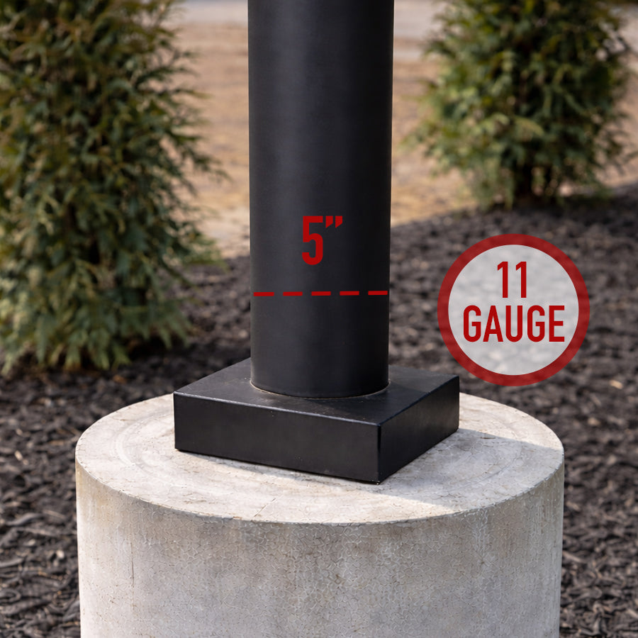 30 Foot Steel Round Straight Anchor Base 5in 11 Gauge