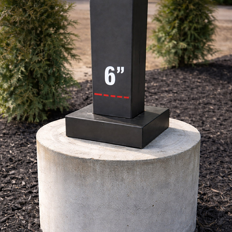 25 Foot Straight Square Steel Anchor Base 6in 7 Gauge