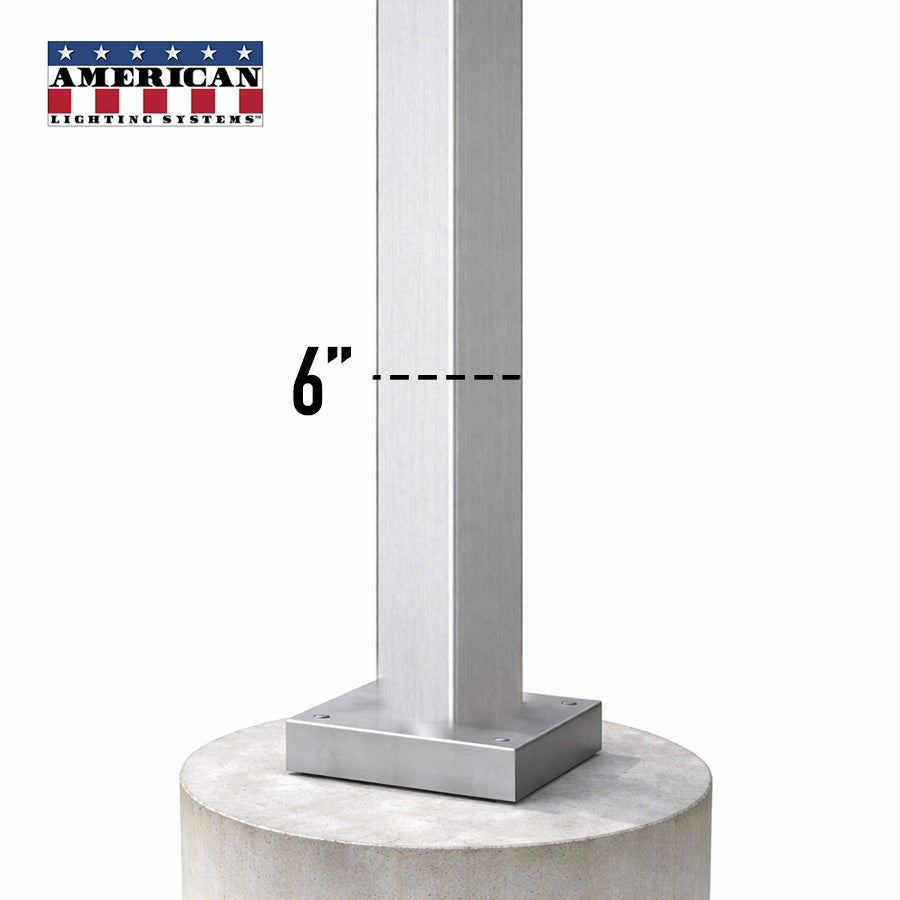 30 Foot Aluminum Square Straight Anchor Base 6in