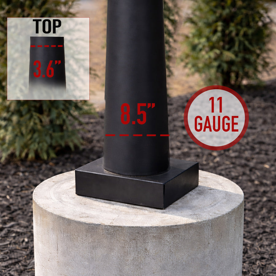 35 Foot Round Tapered Steel Anchor Base 11 Gauge