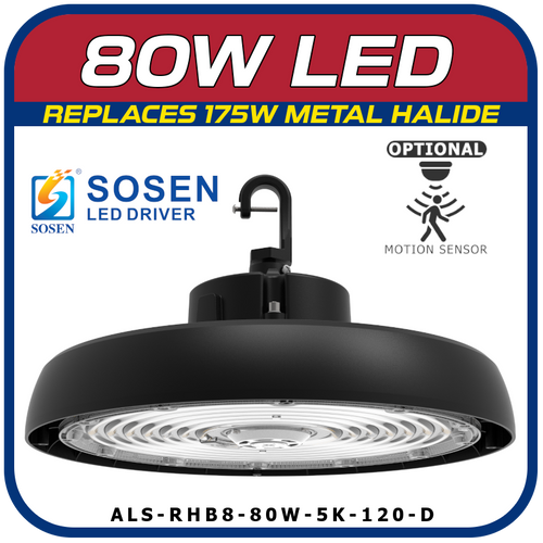 80W Round High Bay Fixture
