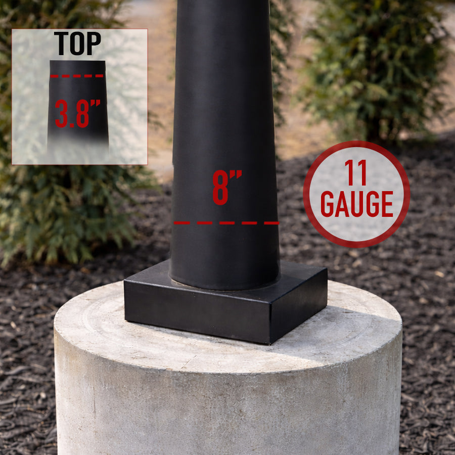 30 Foot Round Tapered Steel Anchor Base 11 Gauge