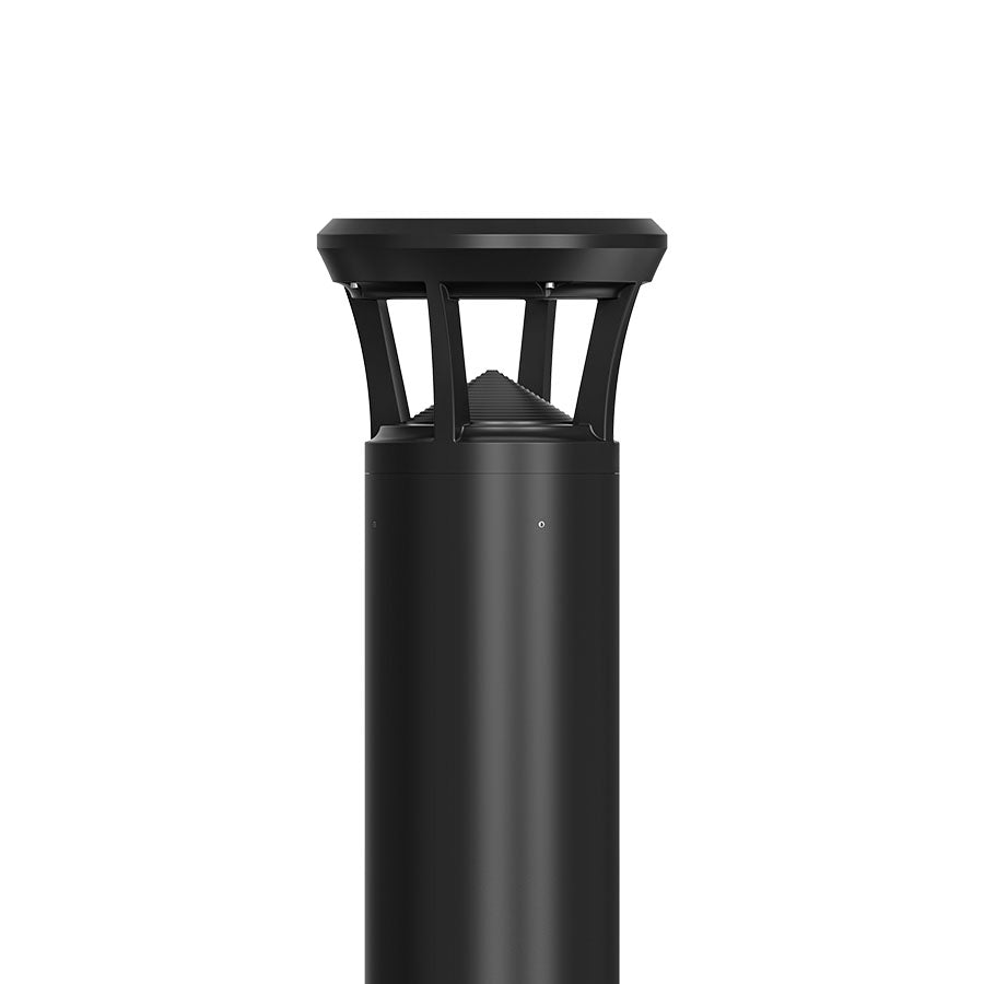 42" Round Bollard Black with Crown Top