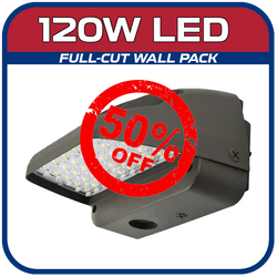 120W LED Full-Cut Wall Pack with Photocell