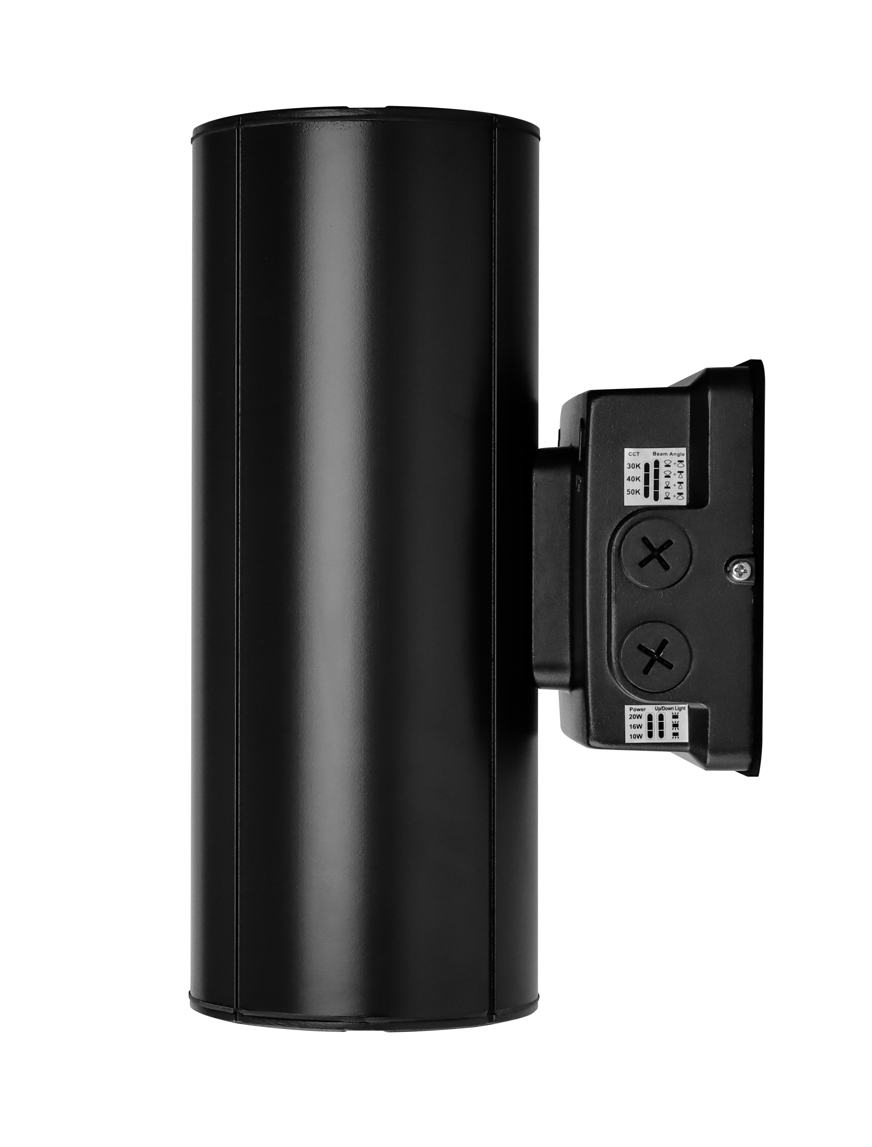 Wall Mounted Up/Down Cylinder 20W Black