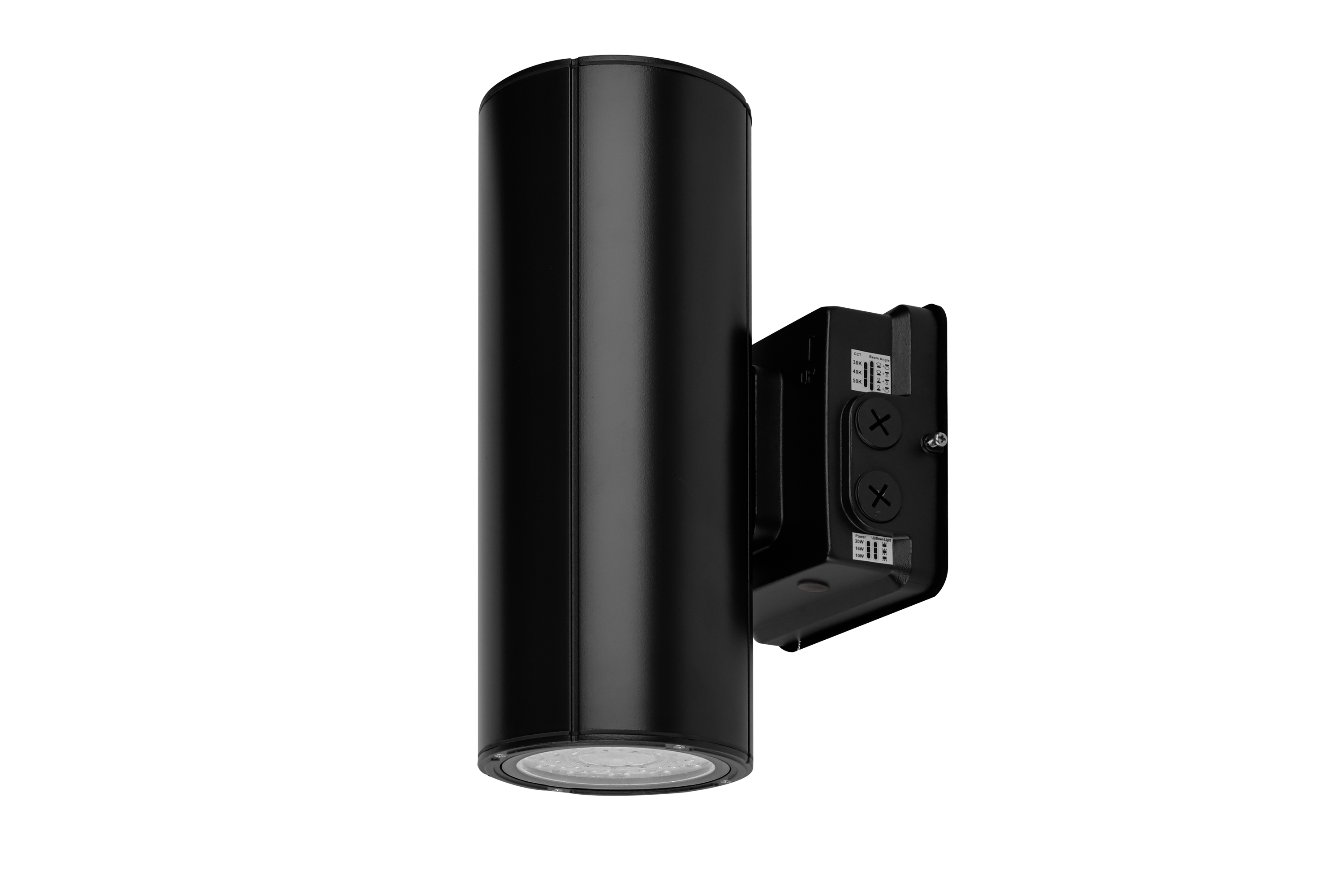 Wall Mounted Up/Down Cylinder 20W Black