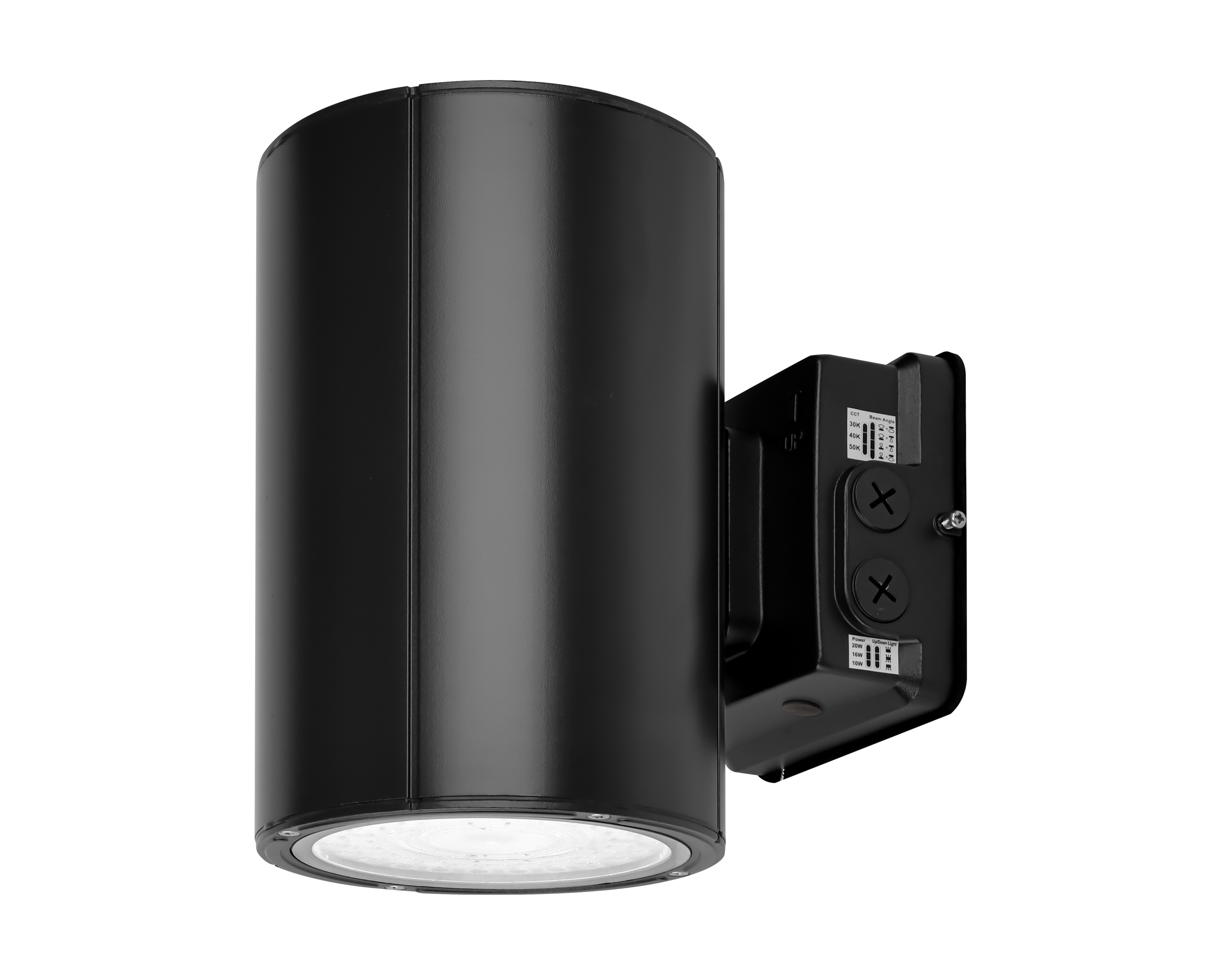 Wall Mounted Up/Down Cylinder 38W Black