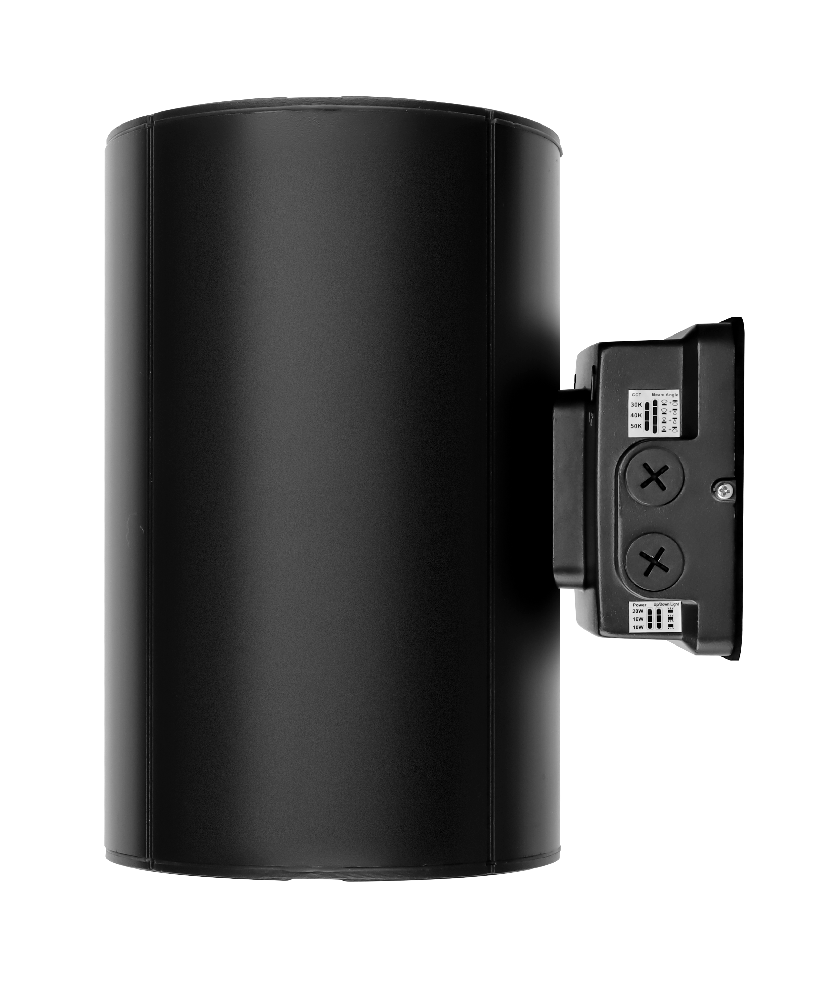 Wall Mounted Up/Down Cylinder 38W Black