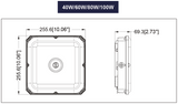 60W/80/100W LED Square Bronze 4th Geneation Canopy Light