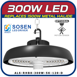 300W LED 8th Generation Round High Bay Fixture