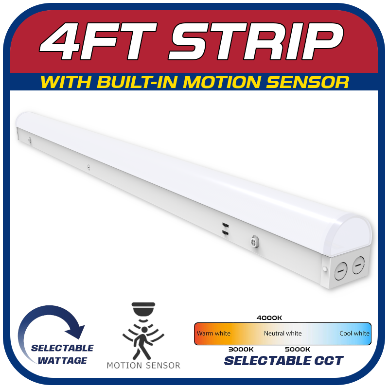 4FT POWER & COLOR SELECTABLE LED STRIP LIGHT W/MOTION SENSOR