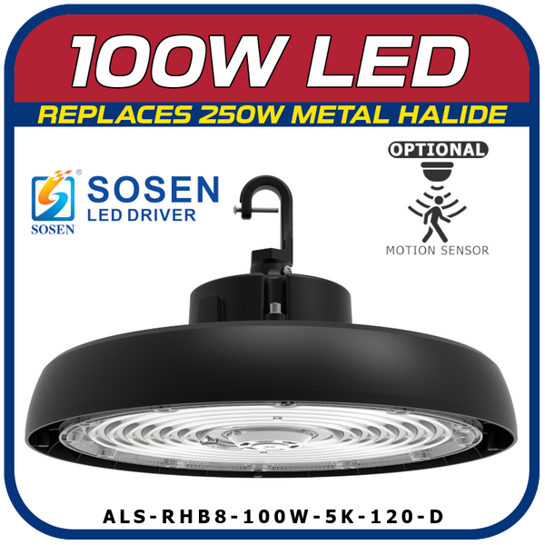 100W LED 8th Generation Round High Bay Fixture