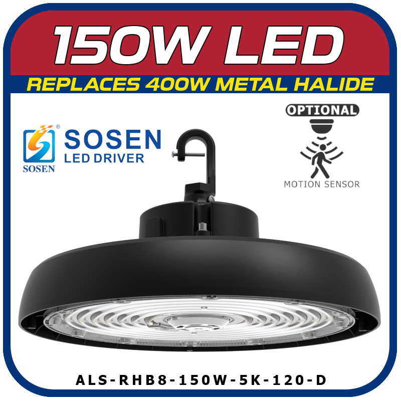 150W LED 8th Generation Round High Bay Fixture