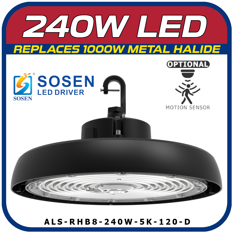 240W LED 8th Generation Round High Bay Fixture
