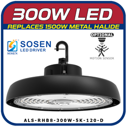 300W LED 8th Generation Round High Bay Fixture