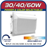 White 30W/40W/60W LED POWER & COLOR SELECTABLE WALL PACK W/PHOTOCELL