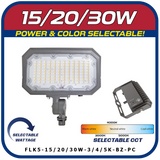 10W / 20W / 30W LED Power & Color Selectable Knuckle Mount Floodlight