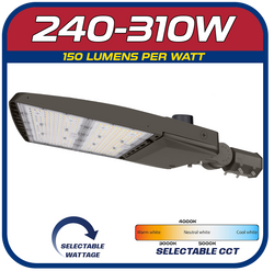 240/260/280/310W Selectable Shoebox w/Slip-Fitter