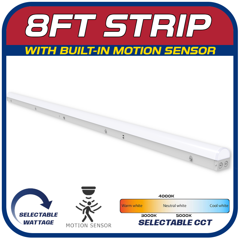 8FT POWER & COLOR SELECTABLE LED STRIP LIGHT W/MOTION SENSOR