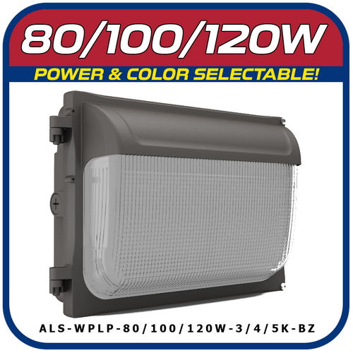 80/100/120W POWER & COLOR SELECTABLE LOW PROFILE WALL PACK