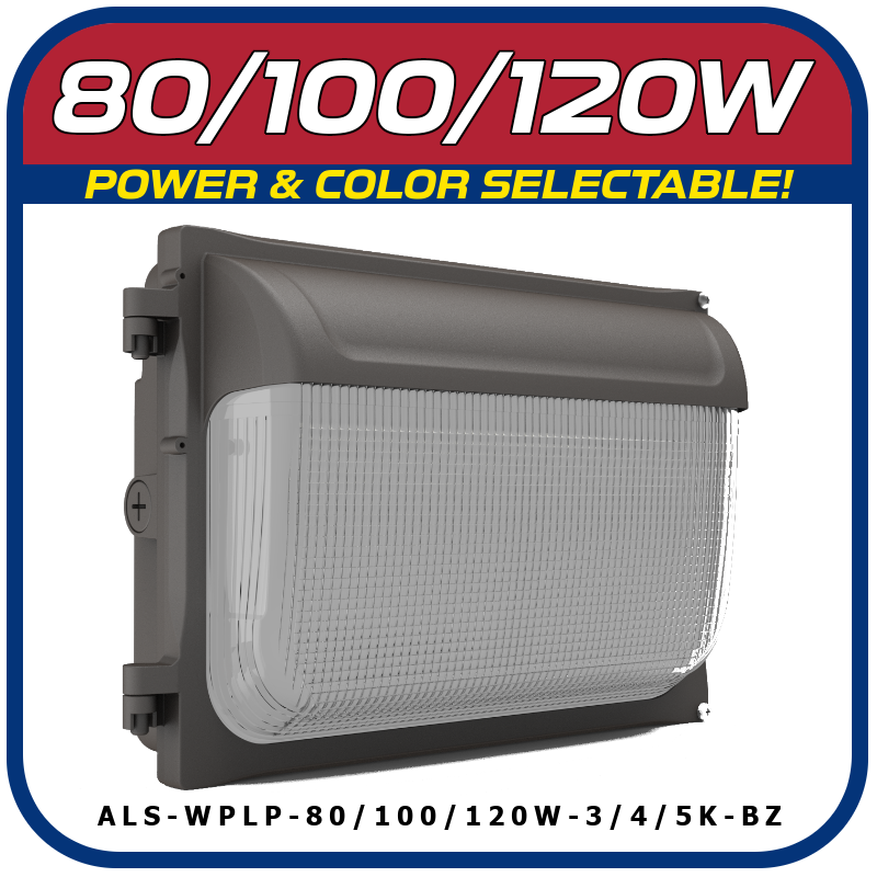 80/100/120W POWER & COLOR SELECTABLE LOW PROFILE WALL PACK