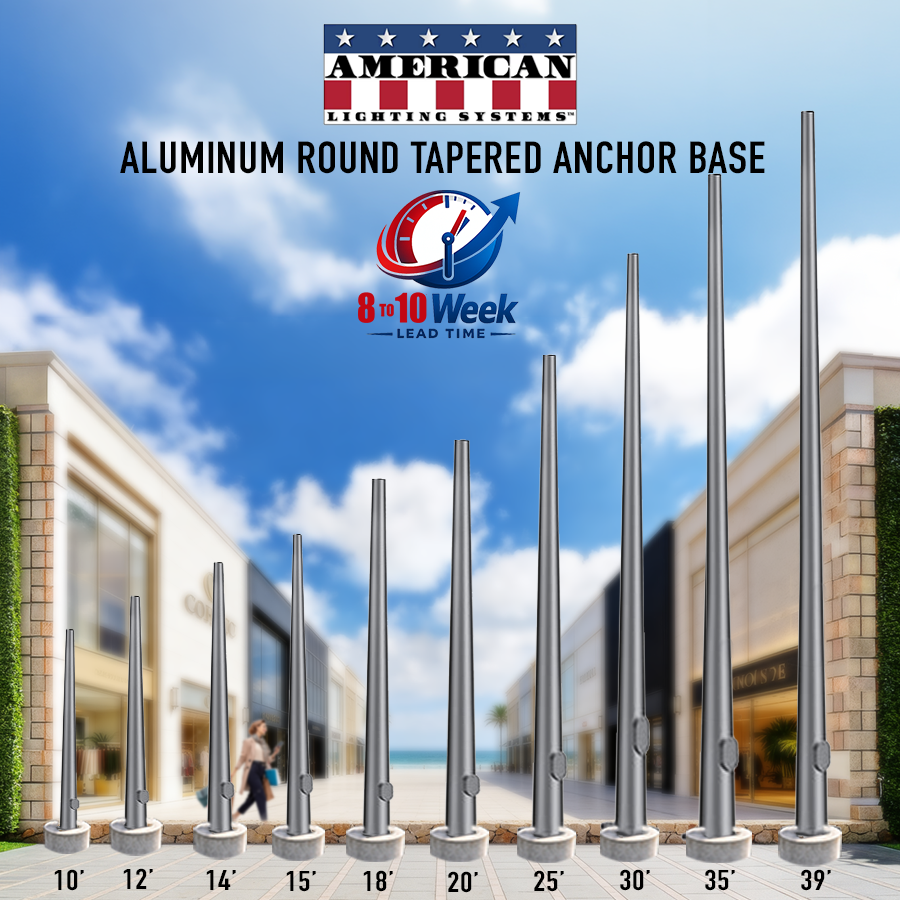 12 Foot Round Tapered Aluminum Anchor Base 5" .125 Thickness