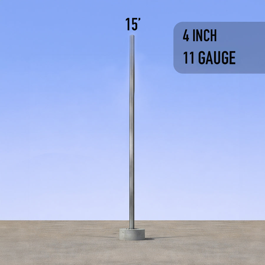 15 Foot Straight Square Steel Anchor Base 4in 11 Gauge
