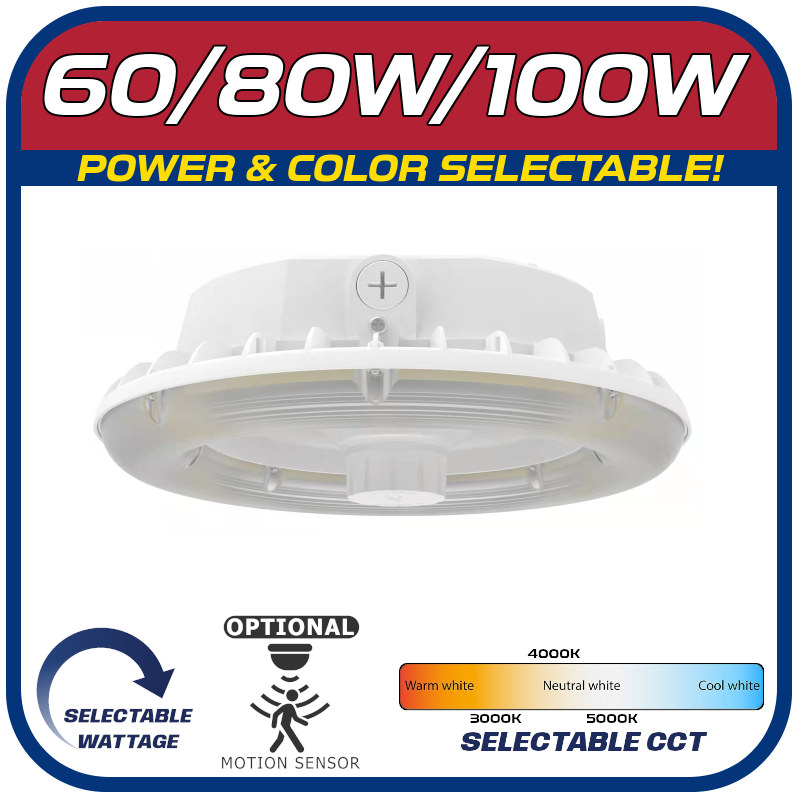 60/80/100W LED Round White Canopy Light