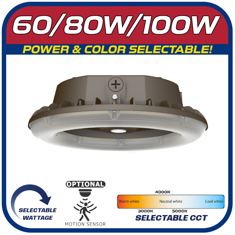 60/80/100W LED Round Bronze Canopy Light