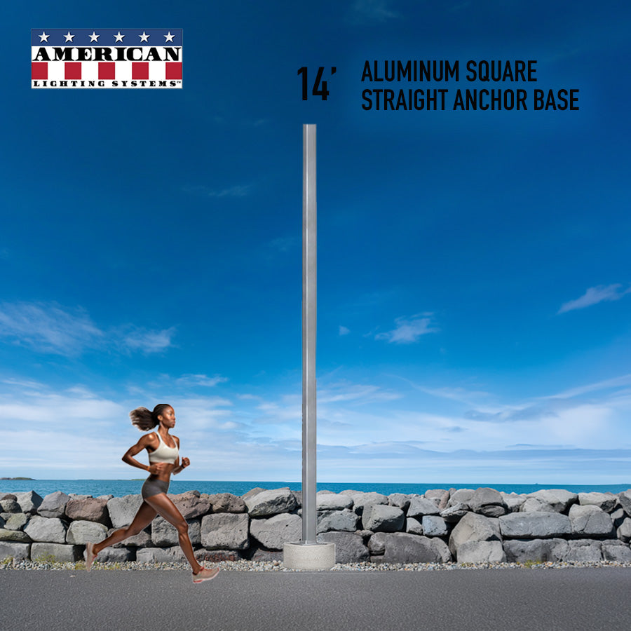 14 Foot Aluminum Square Straight Anchor Base 4in