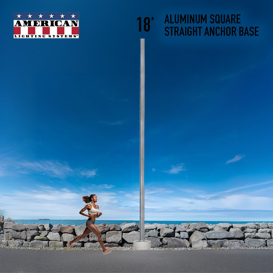 18 Foot Aluminum Square Straight Anchor Base 5in