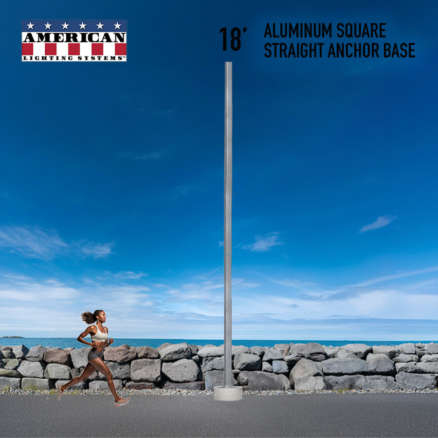 18 Foot Aluminum Square Straight Anchor Base 4in