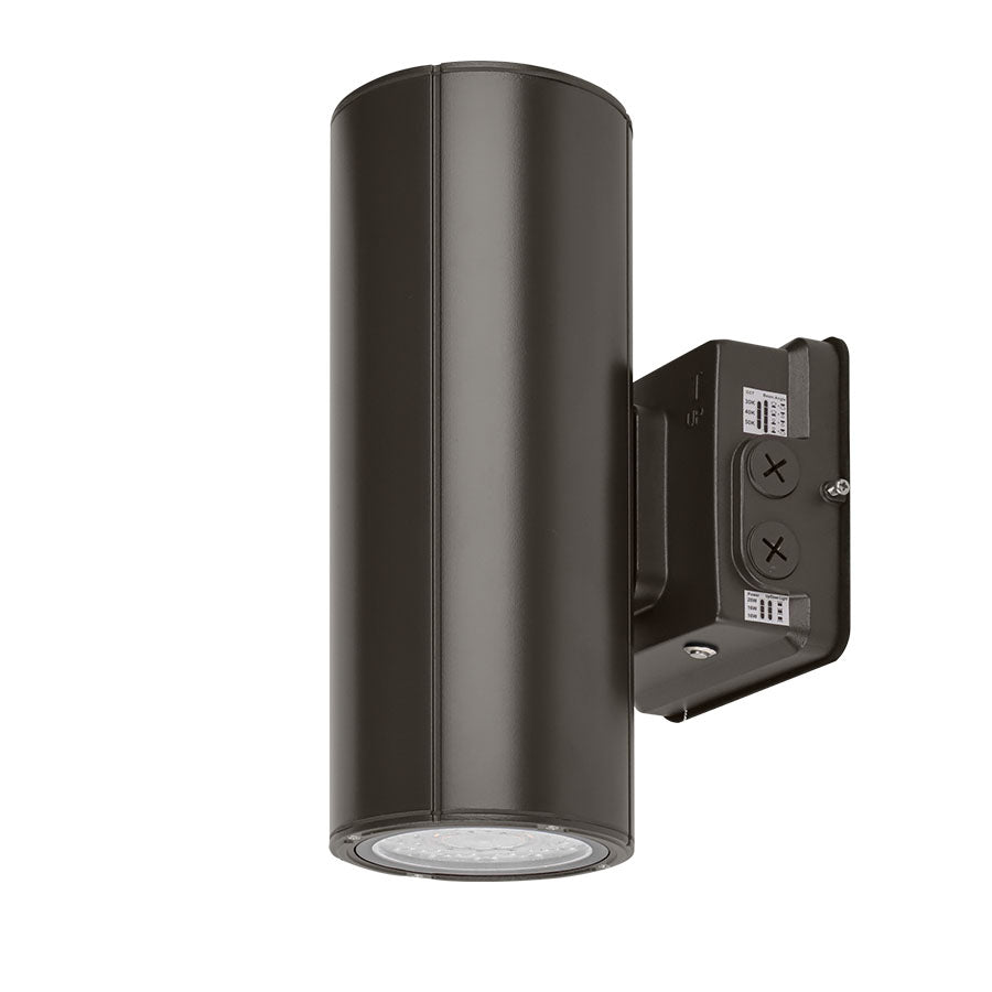 Wall Mounted Up/Down Cylinder 20w Bronze