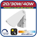 20W/30W40W LED 3000K/4000K/5000K CCT WHITE ARCHITECTURAL SERIES 90° ROATAING WALL PACK w/Photocell