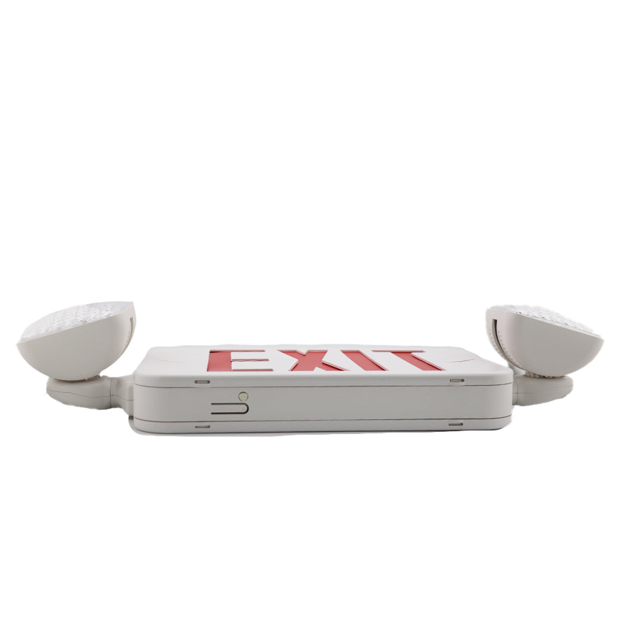Standard Exit Light Combo — Red Letters & White Housing