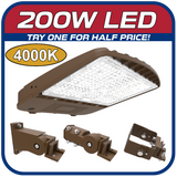 <<4000K>> 200W LED Performance II Series Shoebox Parking Lot Fixture