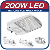 200W LED Performance II Series Shoebox Parking Lot Fixture White Finish