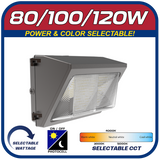 Watchman 80W/100W/120W LED POWER & COLOR SELECTABLE WALL PACK w/Photocell