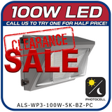 100W LED 3RD GEN WATCHMAN SERIES WALL PACK W/PHOTOCELL