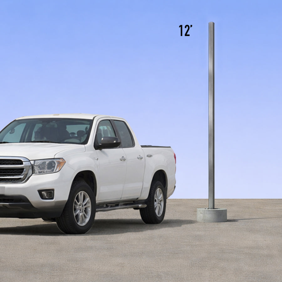 12 foot Straight Square Steel Anchor Base 4in 11 Gauge