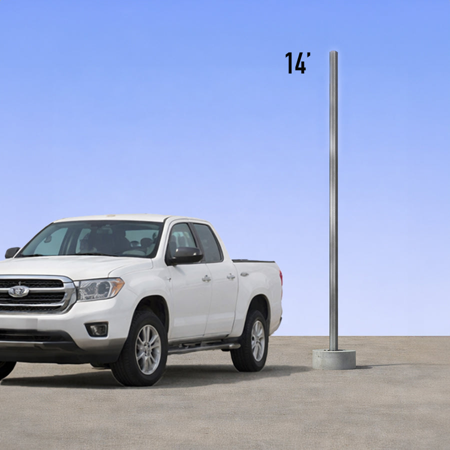 14 Foot Straight Square Steel Anchor Base 4in 11 Gauge