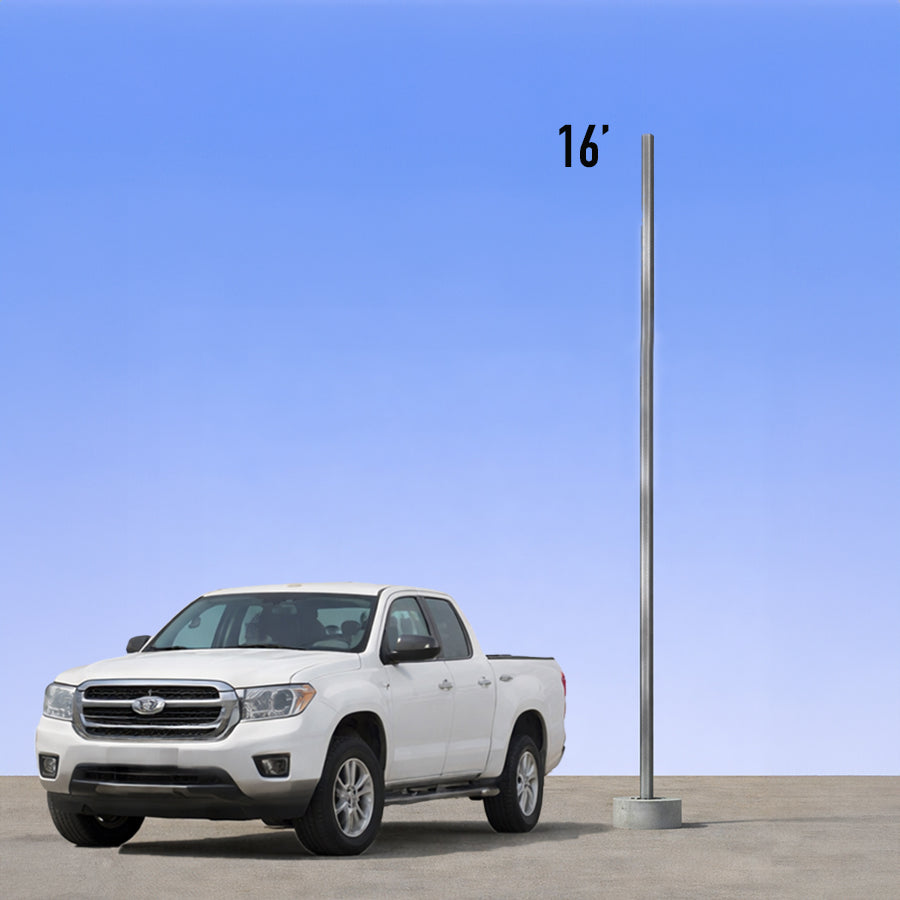 16 Foot Straight Square Steel Anchor Base 4in 11 Gauge