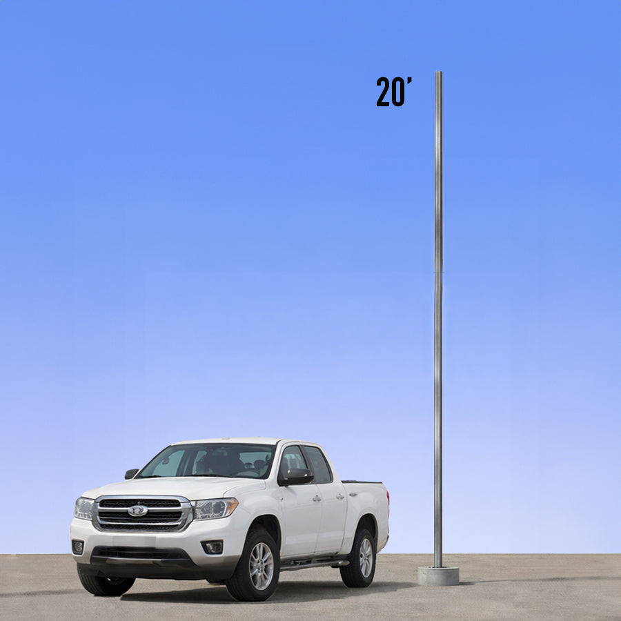 20 Foot Straight Square Steel Anchor Base 5in 11 Gauge