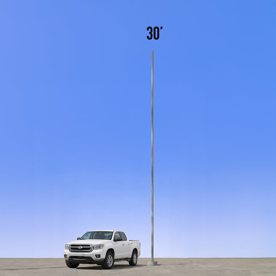 30 Foot Straight Square Steel Anchor Base 5in 11 Gauge