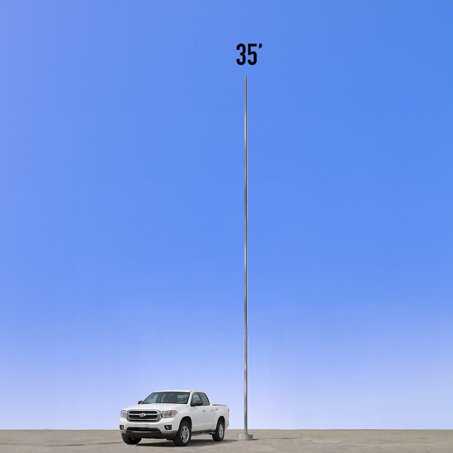 35 Foot Straight Square Steel Anchor Base 5in 7 Gauge