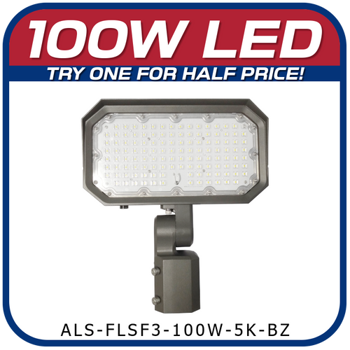100W Slip-Fitter Floodlight 5000K